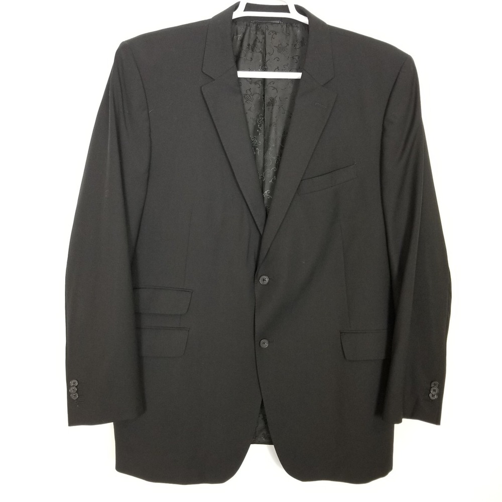 Hammer Made Ermengildo Zegna Cloth Men Wool Blazer Jacket Sz 50L Black Classic